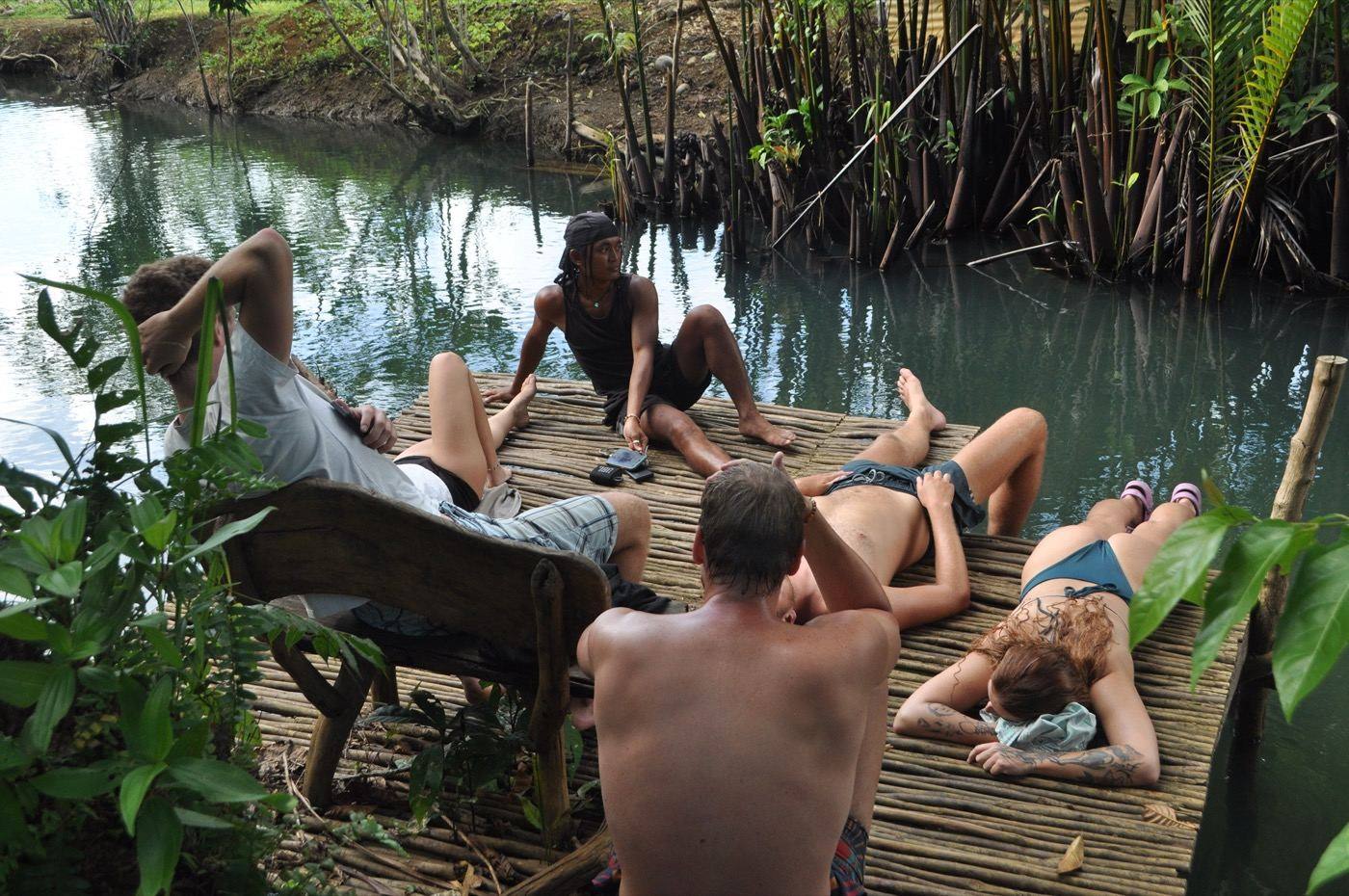 Swimming in the jungle river